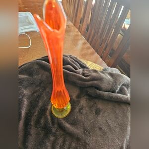 Vibrant Orange Glass Bud Vase